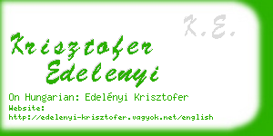 krisztofer edelenyi business card