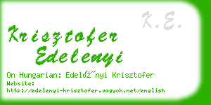 krisztofer edelenyi business card